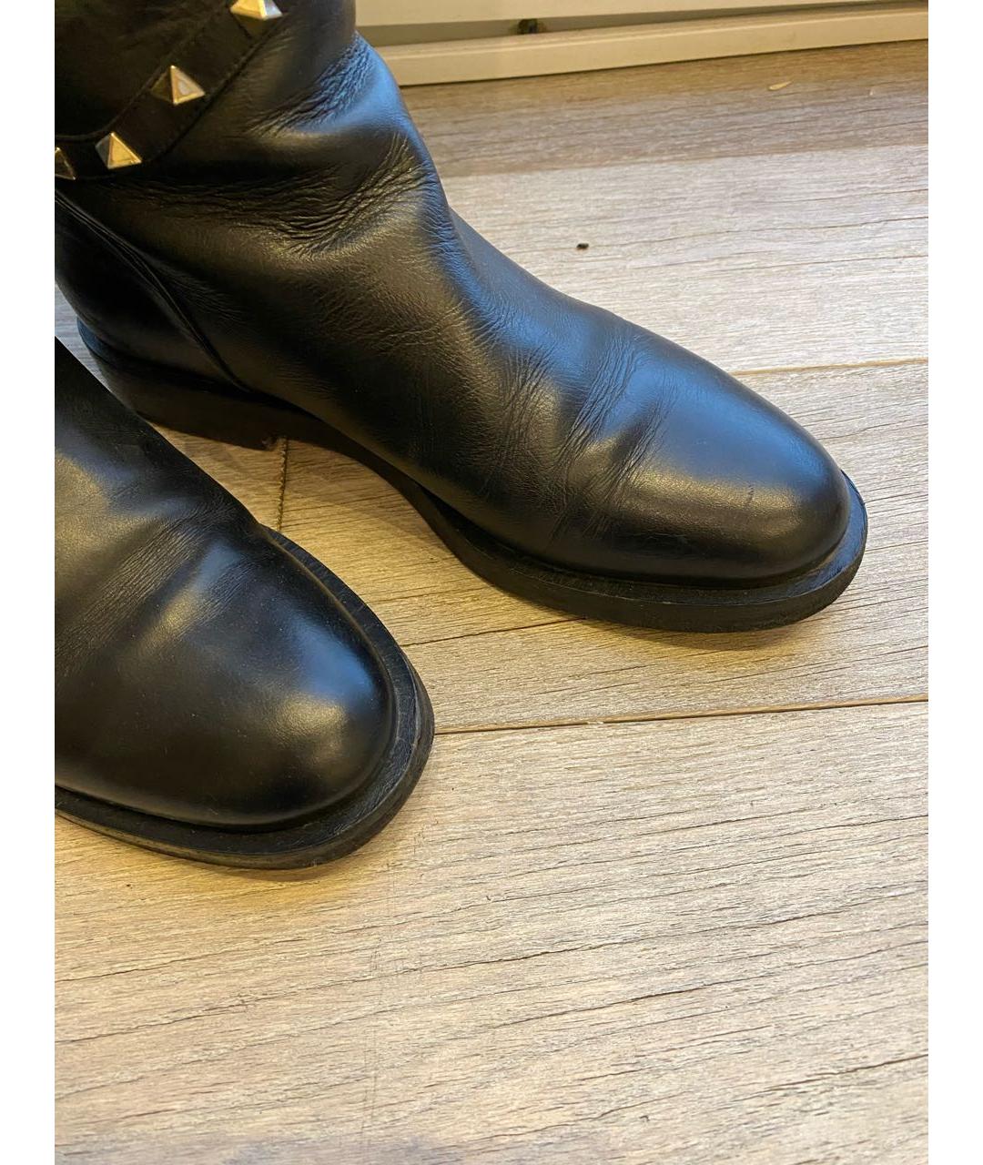 VALENTINO Черные кожаные сапоги, фото 3