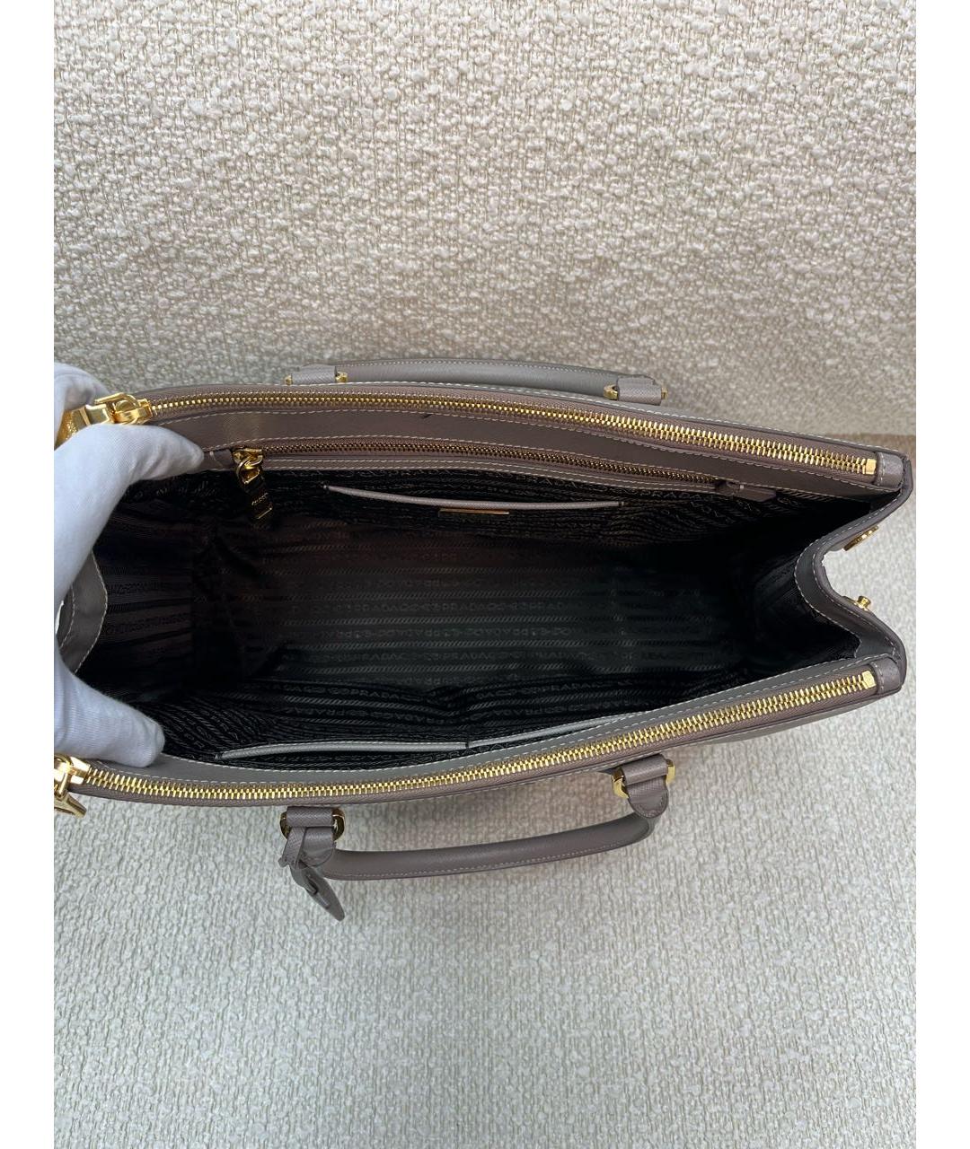 PRADA Антрацитовая сумка с короткими ручками из искусственной кожи, фото 4