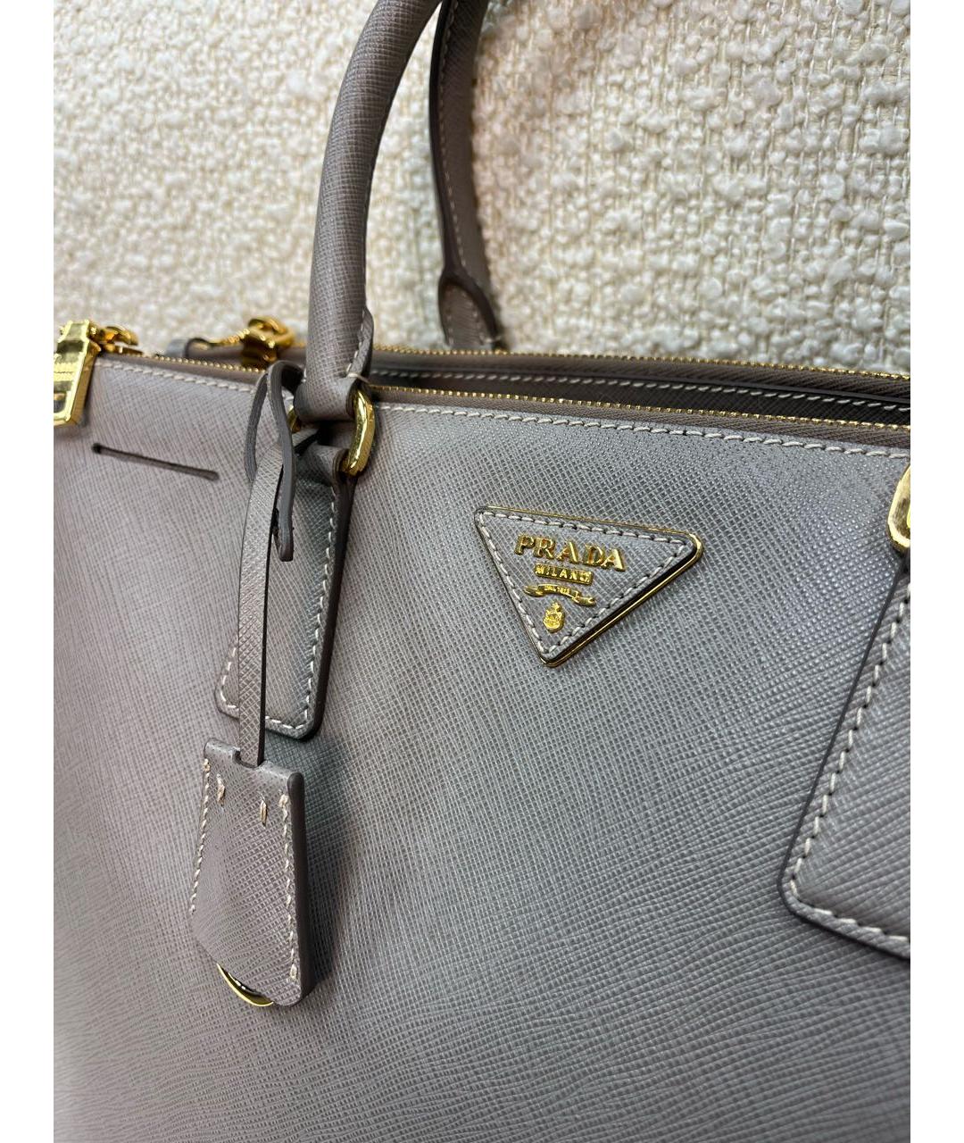 PRADA Антрацитовая сумка с короткими ручками из искусственной кожи, фото 6