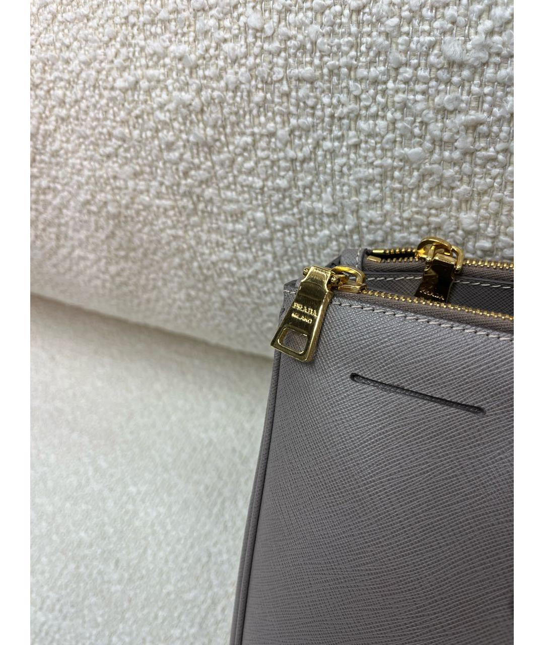 PRADA Антрацитовая сумка с короткими ручками из искусственной кожи, фото 8