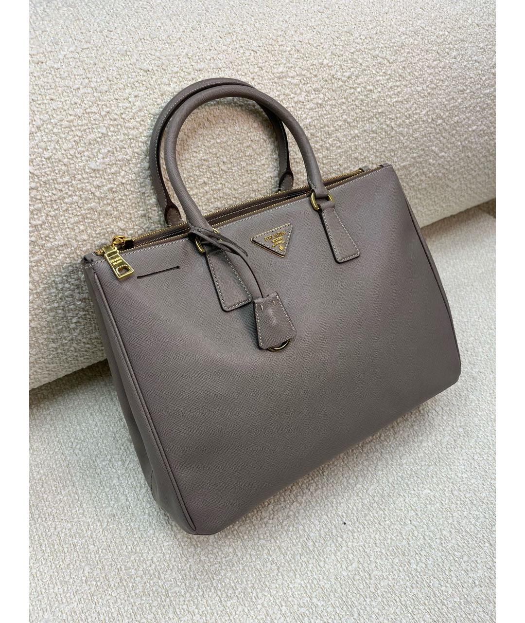 PRADA Антрацитовая сумка с короткими ручками из искусственной кожи, фото 2