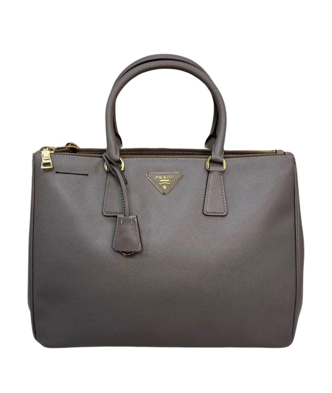 PRADA Антрацитовая сумка с короткими ручками из искусственной кожи, фото 1