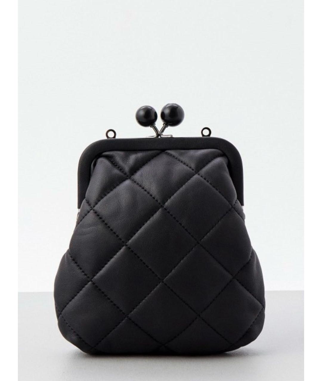 WEEKEND MAX MARA Черная кожаная сумка через плечо, фото 5