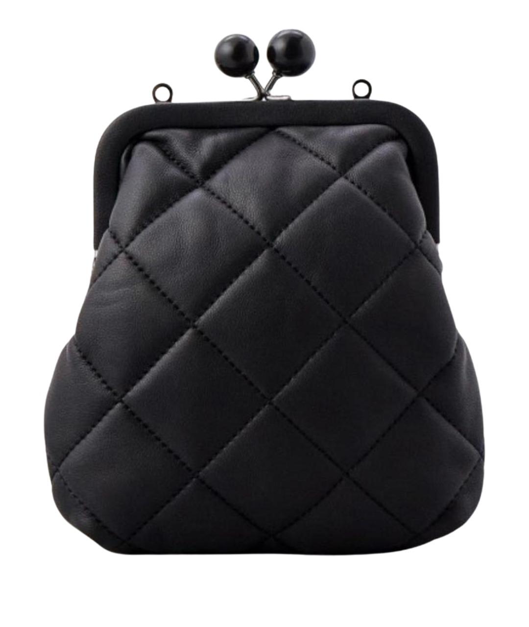 WEEKEND MAX MARA Черная кожаная сумка через плечо, фото 1