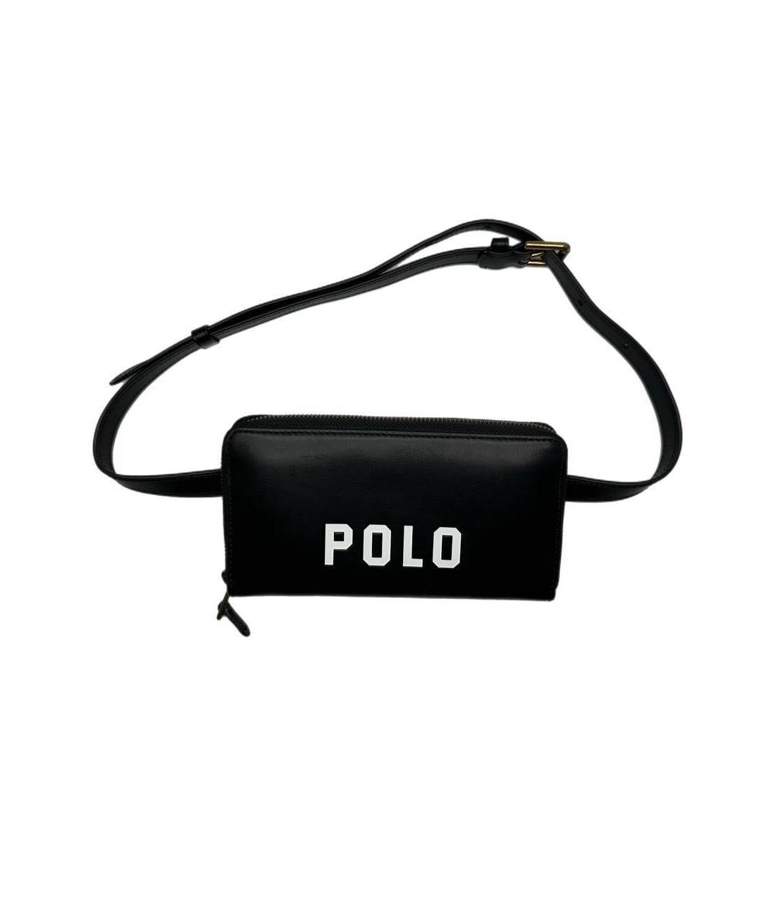 POLO RALPH LAUREN Черная кожаная поясная сумка, фото 1