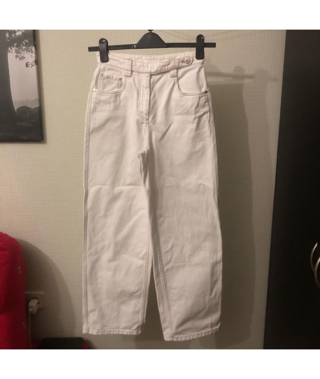 BRUNELLO CUCINELLI Белые хлопковые прямые джинсы, фото 6