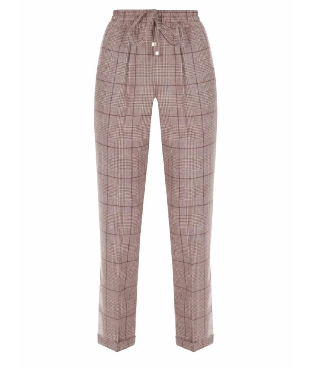 KITON Бежевые кашемировые прямые брюки, фото 1