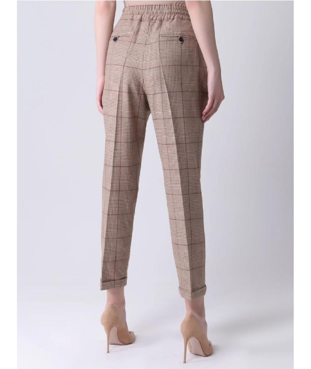 KITON Бежевые кашемировые прямые брюки, фото 2