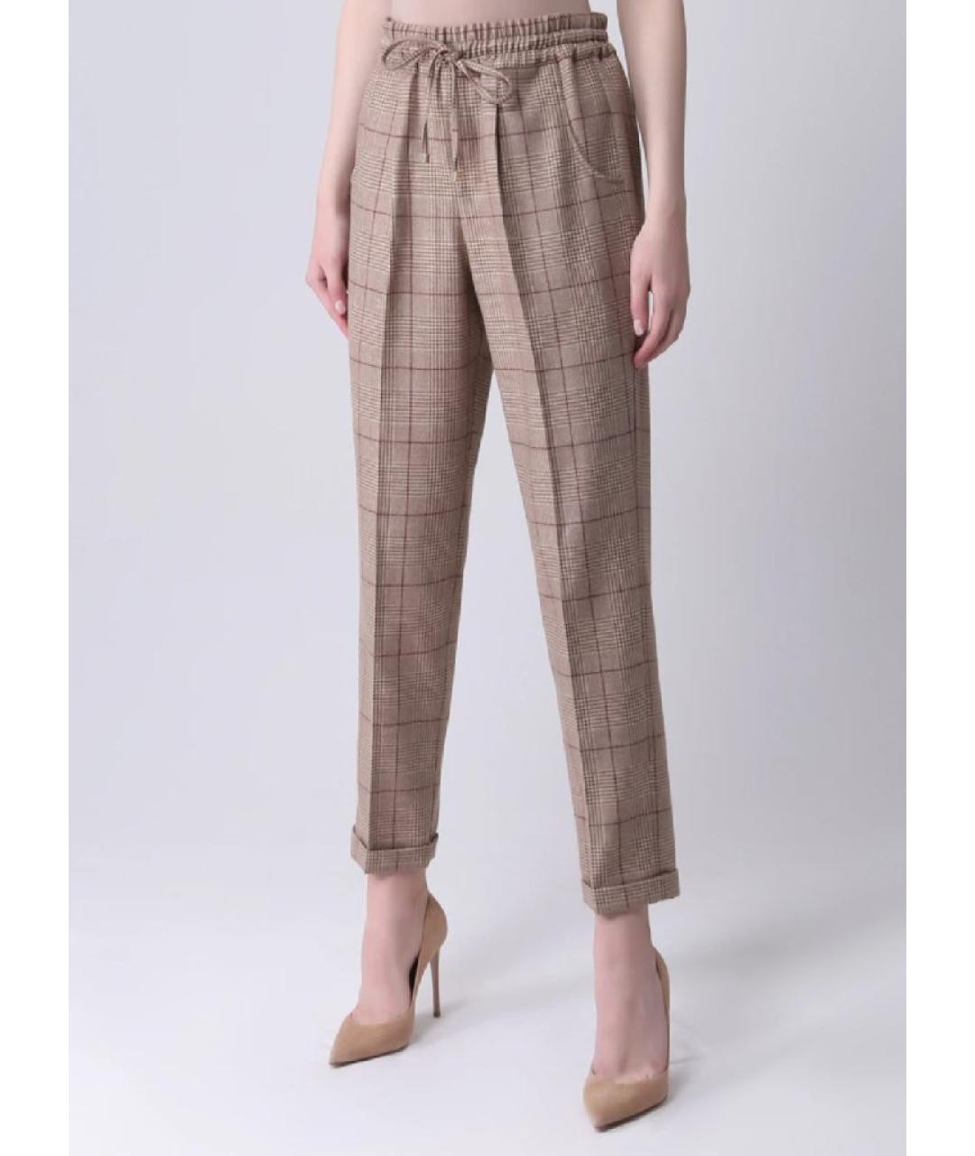 KITON Бежевые кашемировые прямые брюки, фото 5