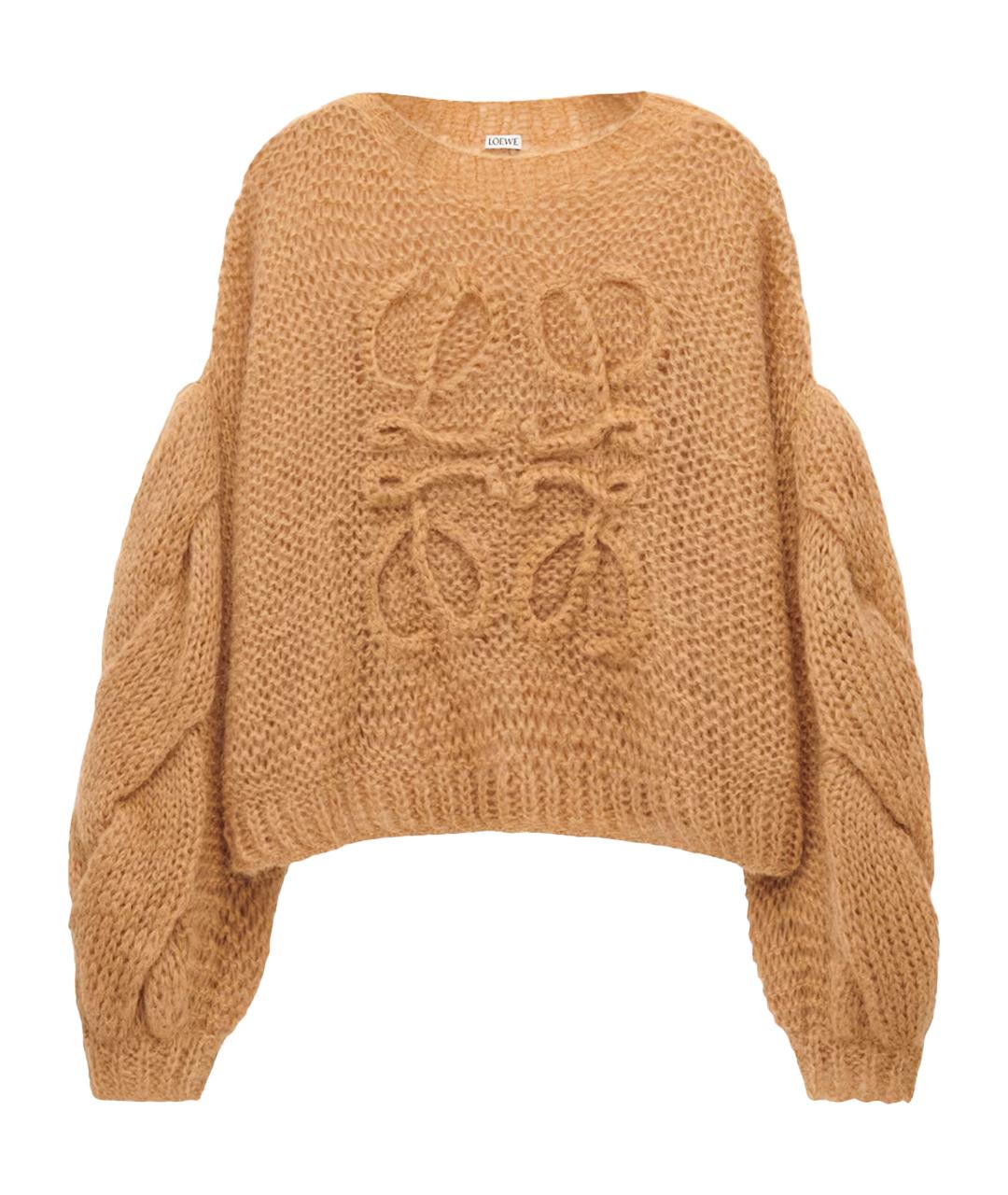 LOEWE Коричневый шерстяной джемпер / свитер, фото 1