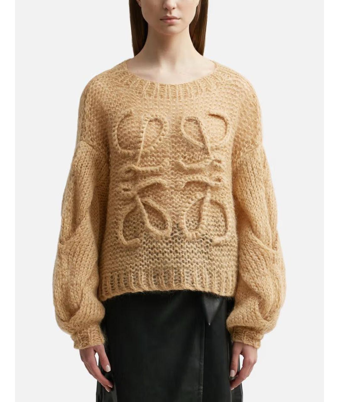 LOEWE Коричневый шерстяной джемпер / свитер, фото 3