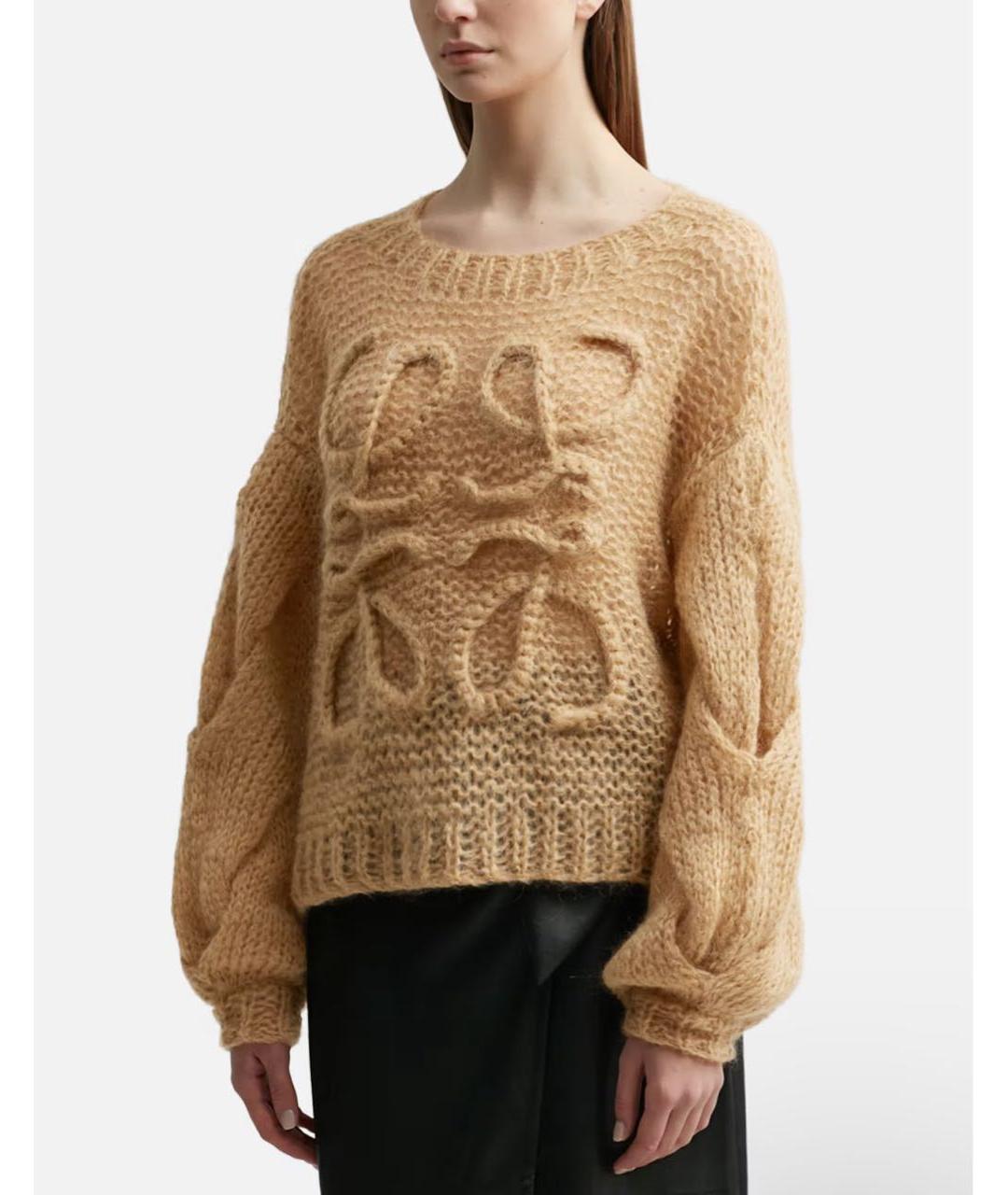 LOEWE Коричневый шерстяной джемпер / свитер, фото 4