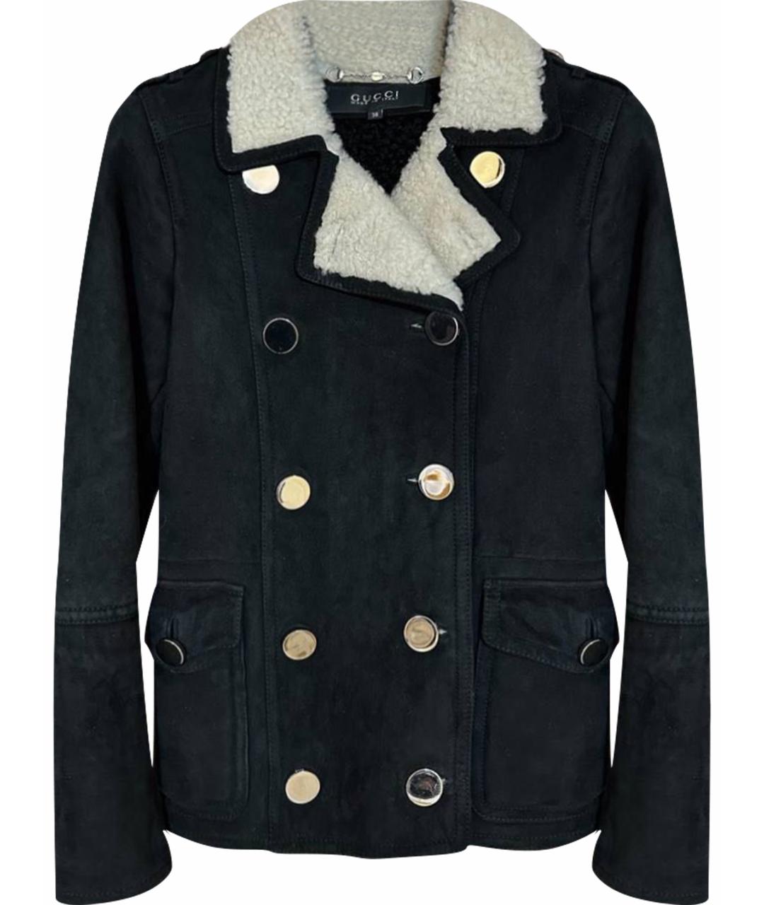 GUCCI Черная замшевая дубленка, фото 1