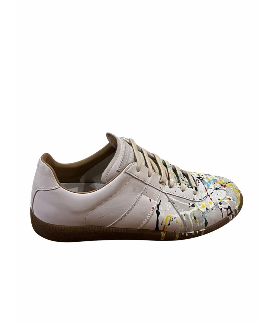 MAISON MARGIELA Белые кожаные низкие кроссовки / кеды, фото 1