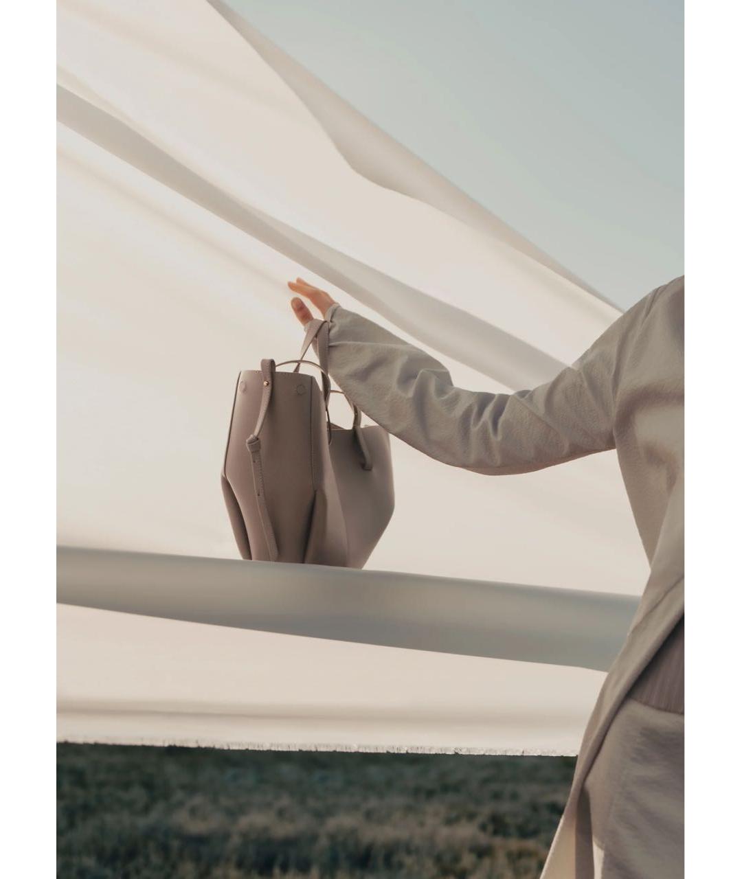 POLENE Бежевая кожаная сумка тоут, фото 2