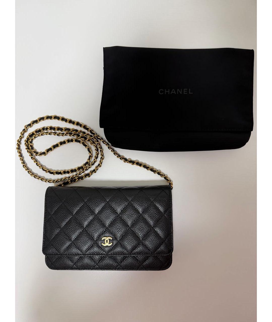 CHANEL Черная кожаная сумка через плечо, фото 7