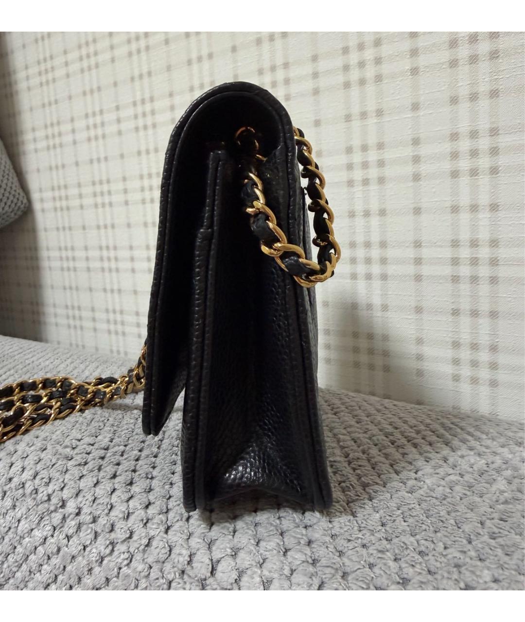 CHANEL Черная кожаная сумка через плечо, фото 3