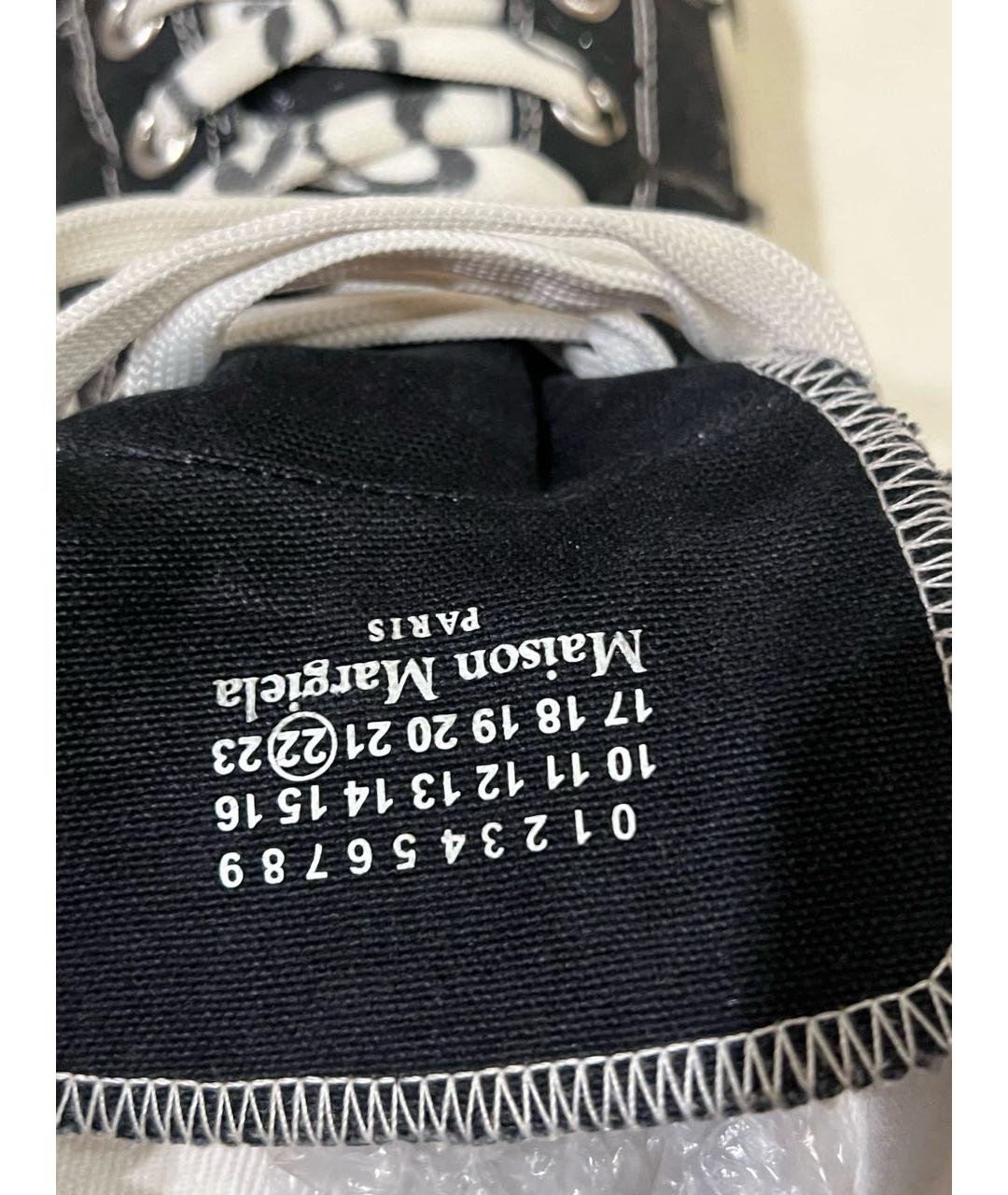 MAISON MARGIELA Черные текстильные высокие кроссовки / кеды, фото 6