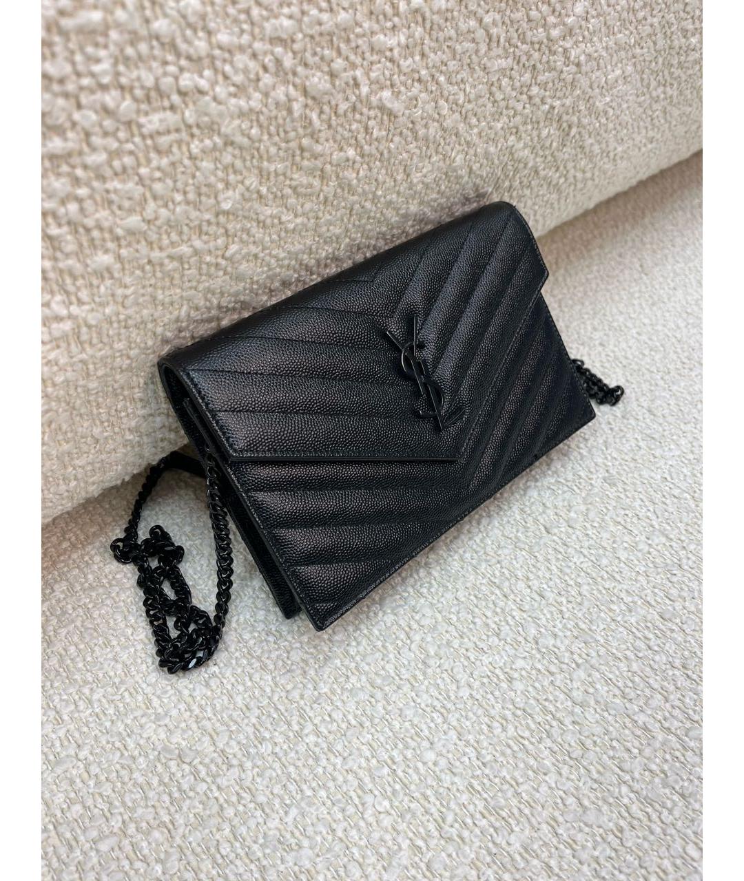 SAINT LAURENT Черная сумка через плечо из искусственной кожи, фото 2