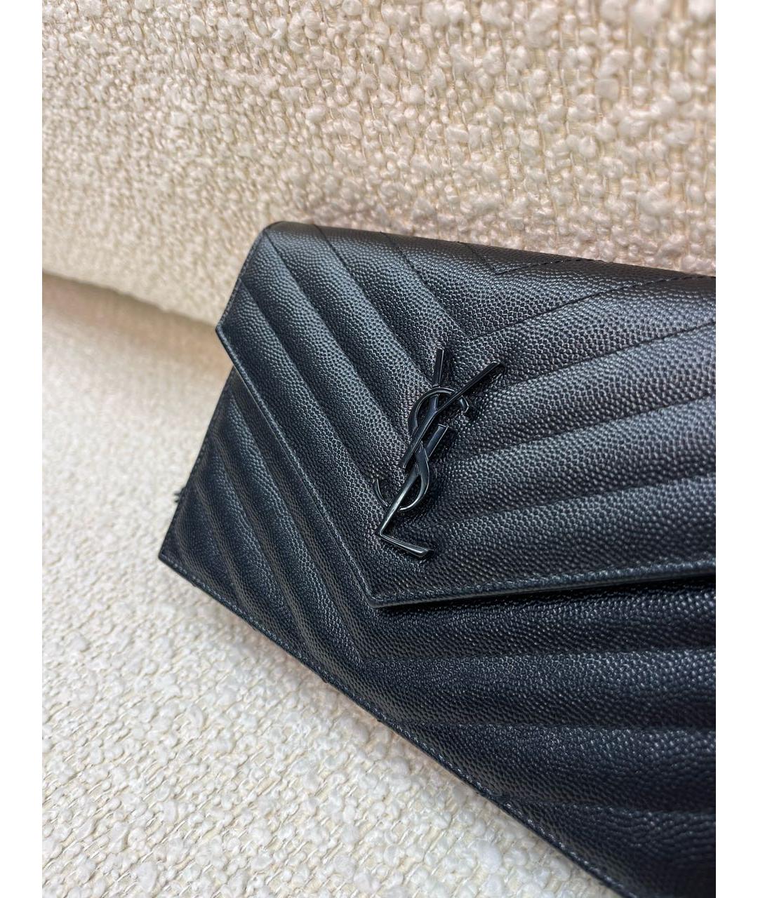 SAINT LAURENT Черная сумка через плечо из искусственной кожи, фото 7