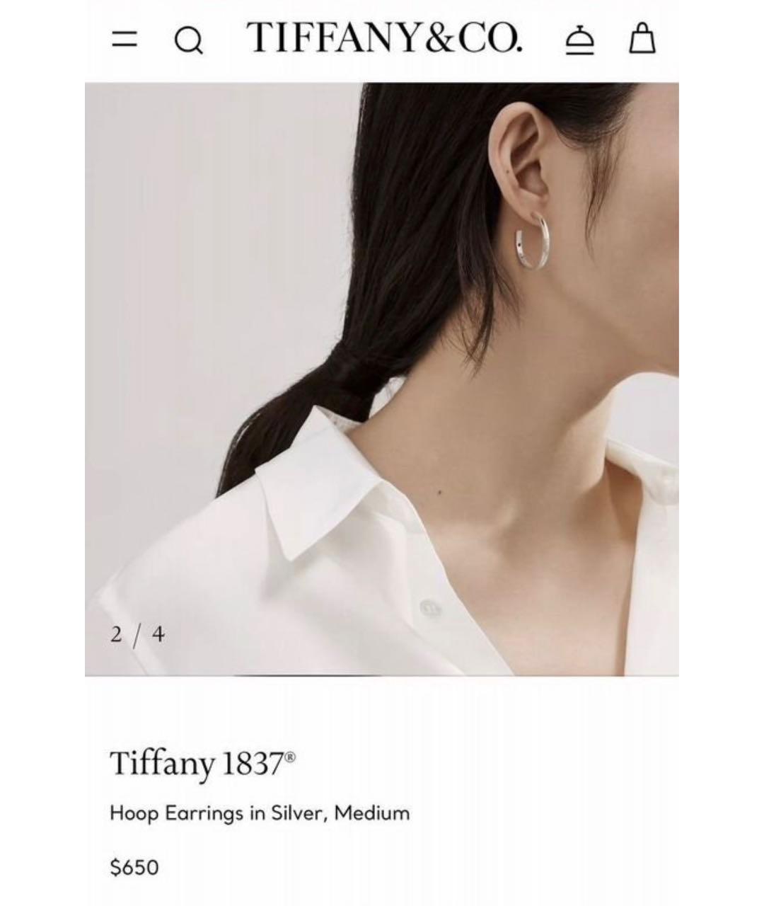 TIFFANY&CO Серебряные серебряные серьги, фото 2