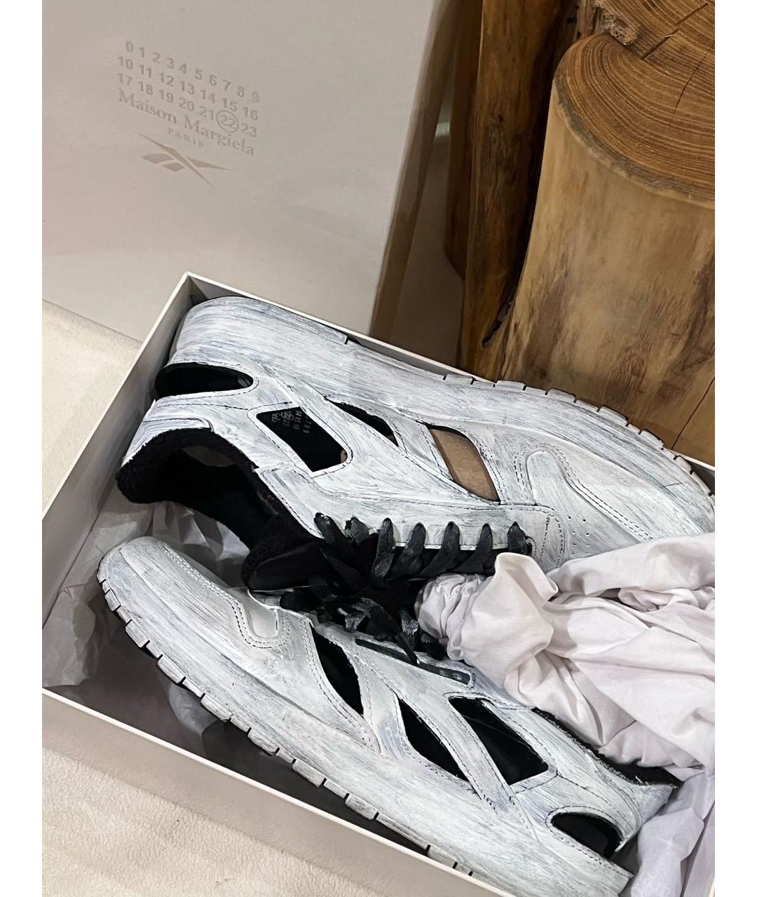 MAISON MARGIELA Белые кожаные низкие кроссовки / кеды, фото 7