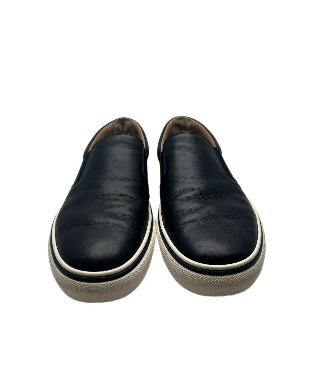 TOD'S Черные кожаные слипоны, фото 2