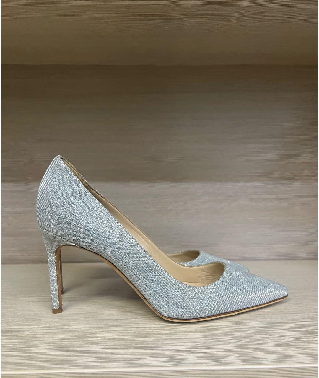 MANOLO BLAHNIK Серебряные кожаные туфли, фото 7