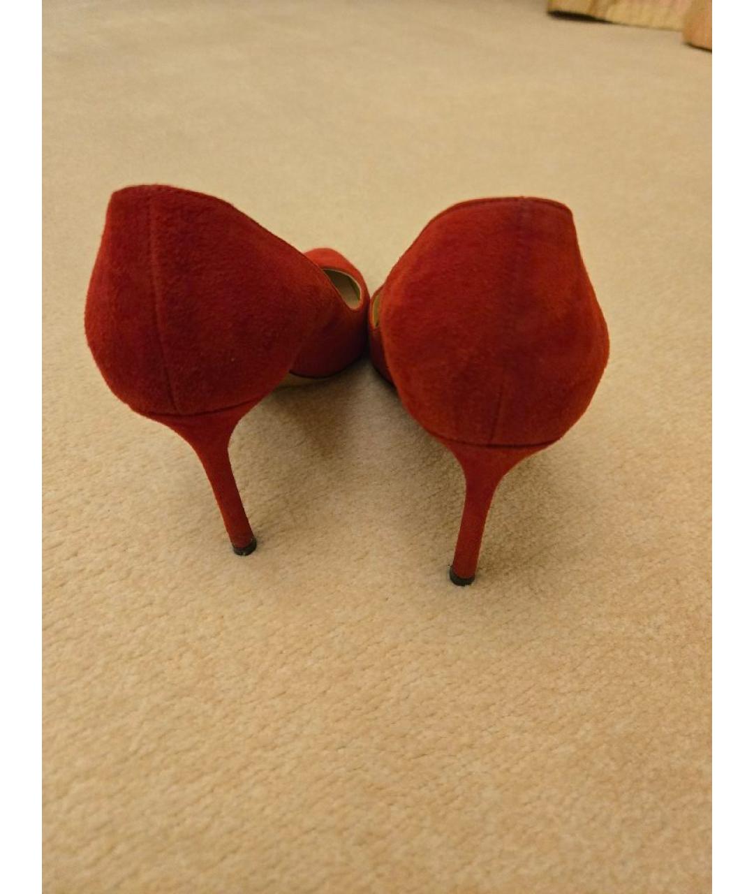 JIMMY CHOO Красные замшевые туфли, фото 4