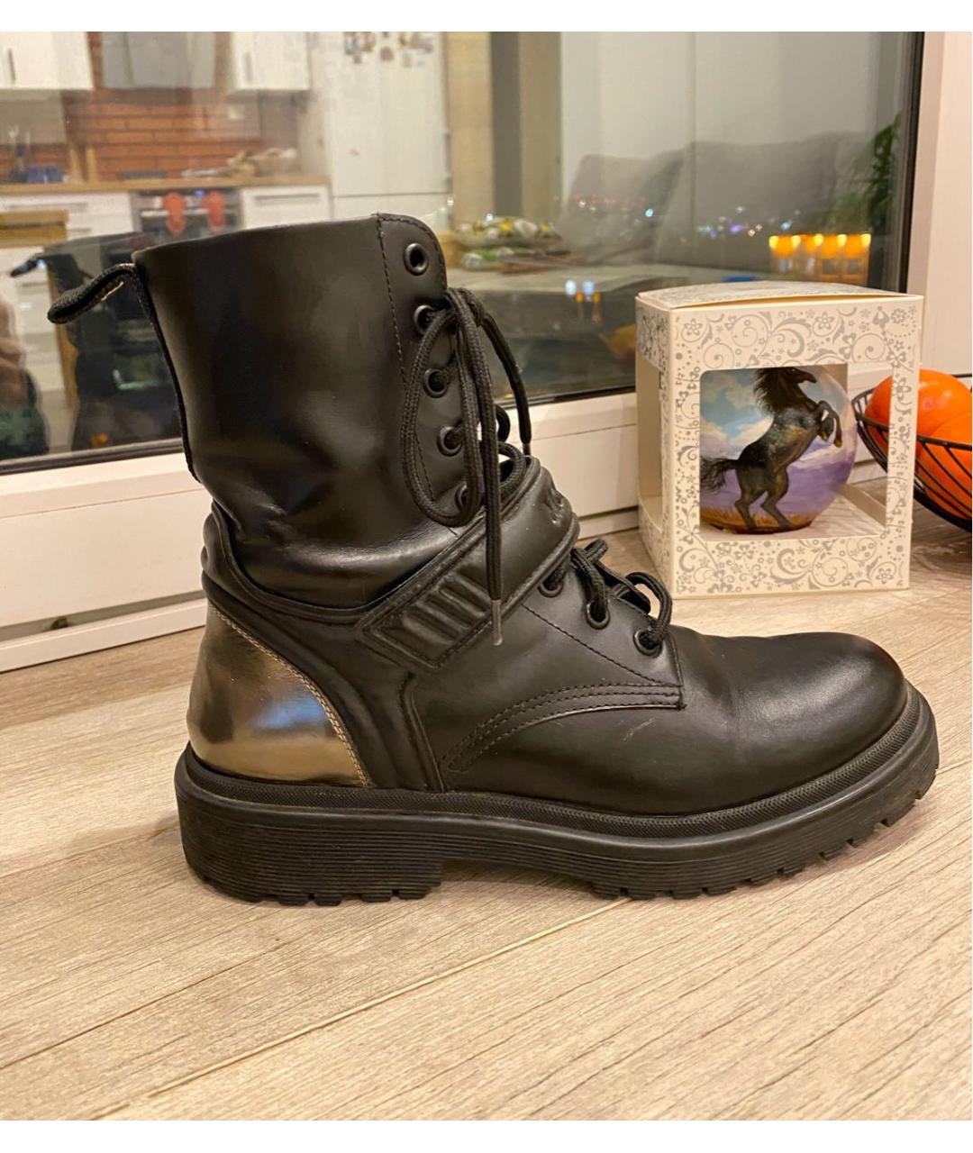 MONCLER Черные кожаные ботинки, фото 9