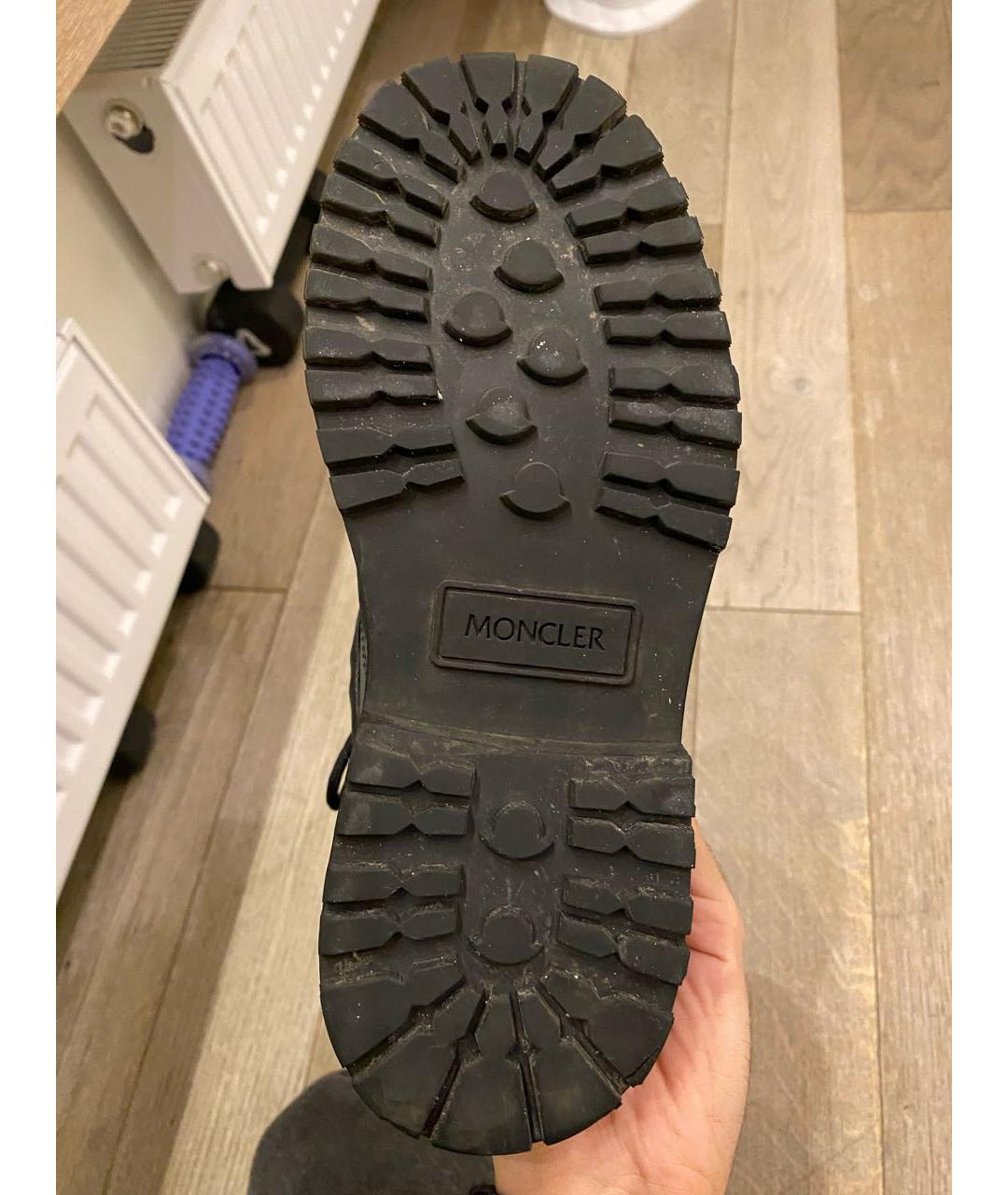 MONCLER Черные кожаные ботинки, фото 6