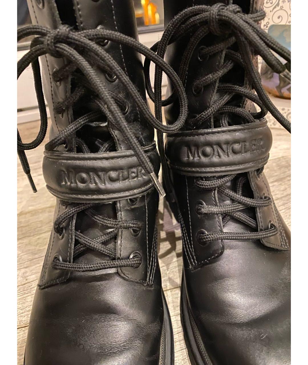 MONCLER Черные кожаные ботинки, фото 8