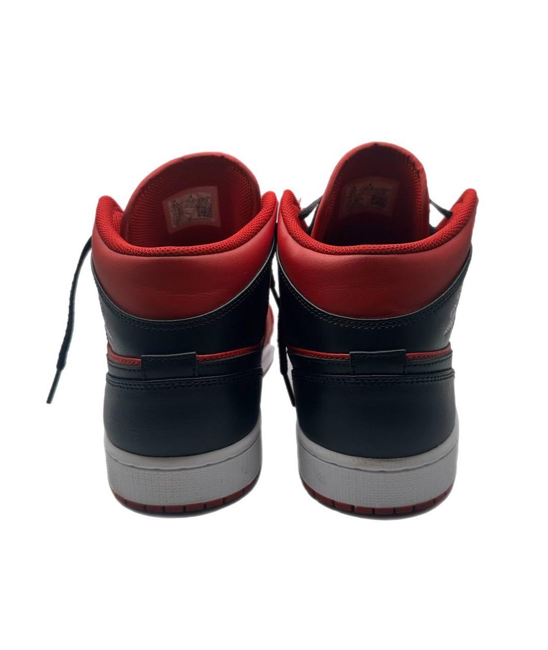 JORDAN Красные высокие кроссовки / кеды из искусственной кожи, фото 4