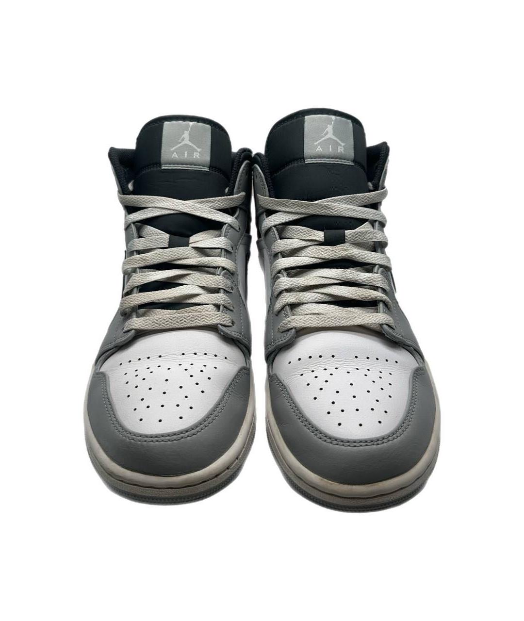 JORDAN Серые высокие кроссовки / кеды из искусственной кожи, фото 2