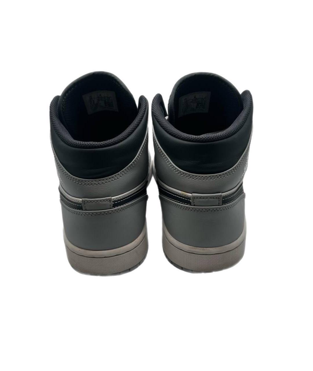 JORDAN Серые высокие кроссовки / кеды из искусственной кожи, фото 4