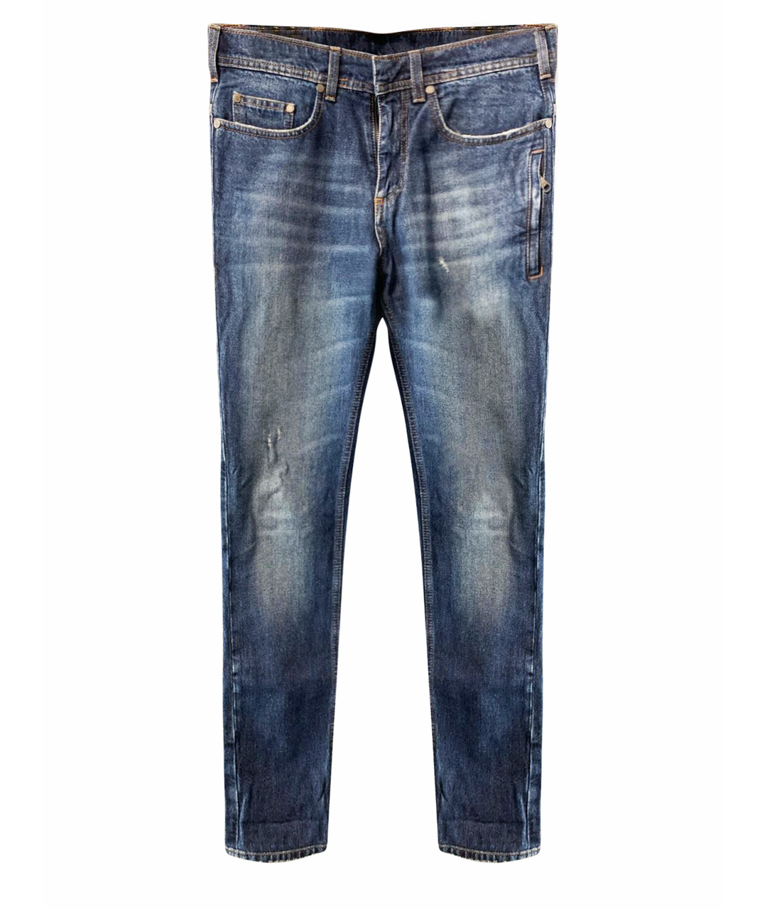 NEIL BARRETT Синие хлопковые прямые джинсы, фото 1