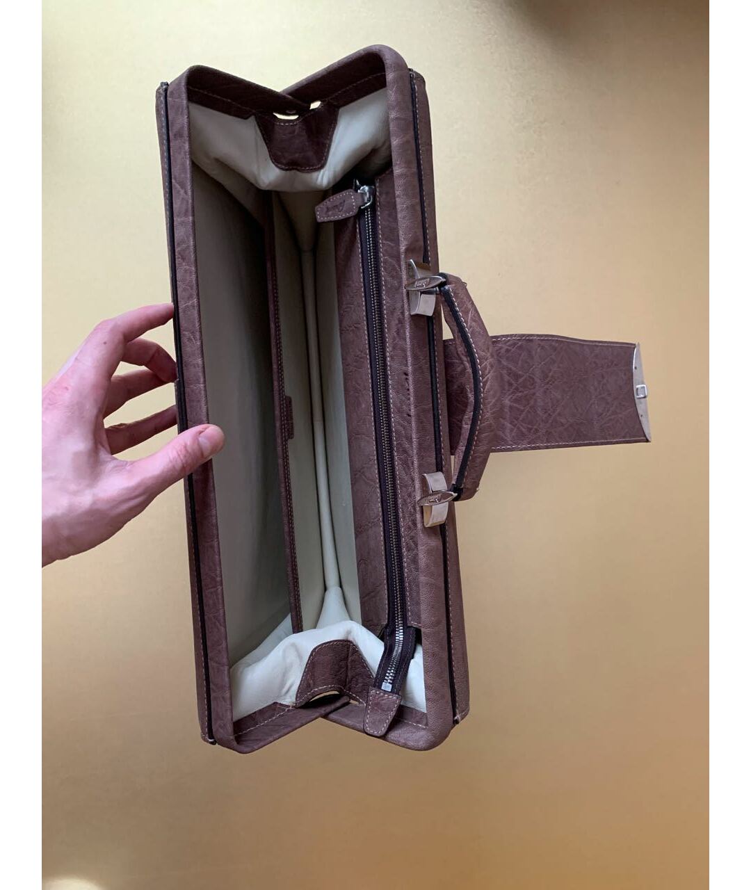 BRIONI Бежевый портфель из экзотической кожи, фото 6