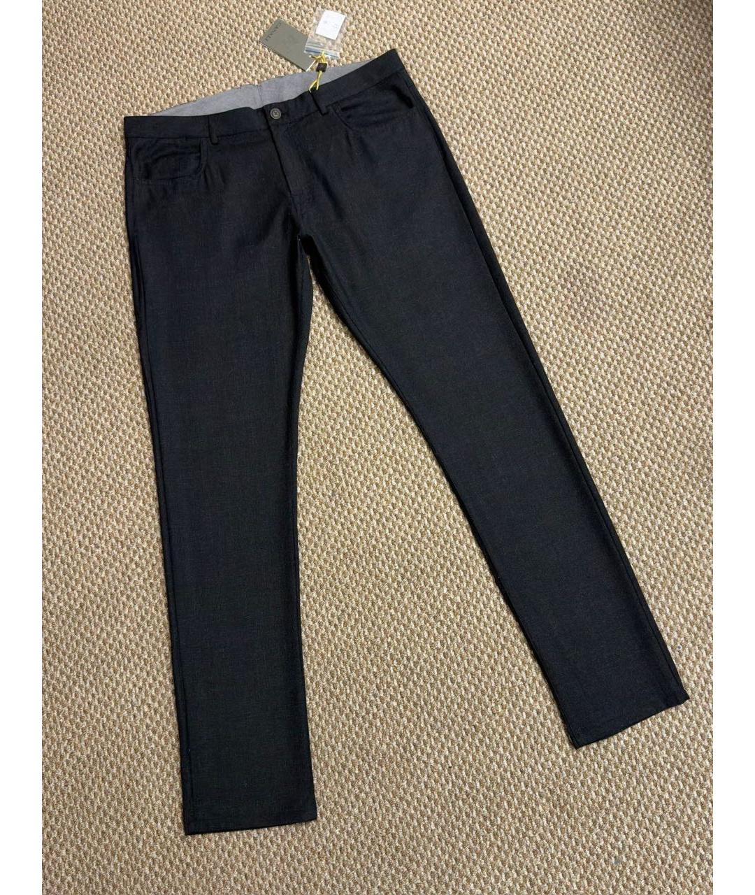 CANALI Серые шерстяные повседневные брюки, фото 3