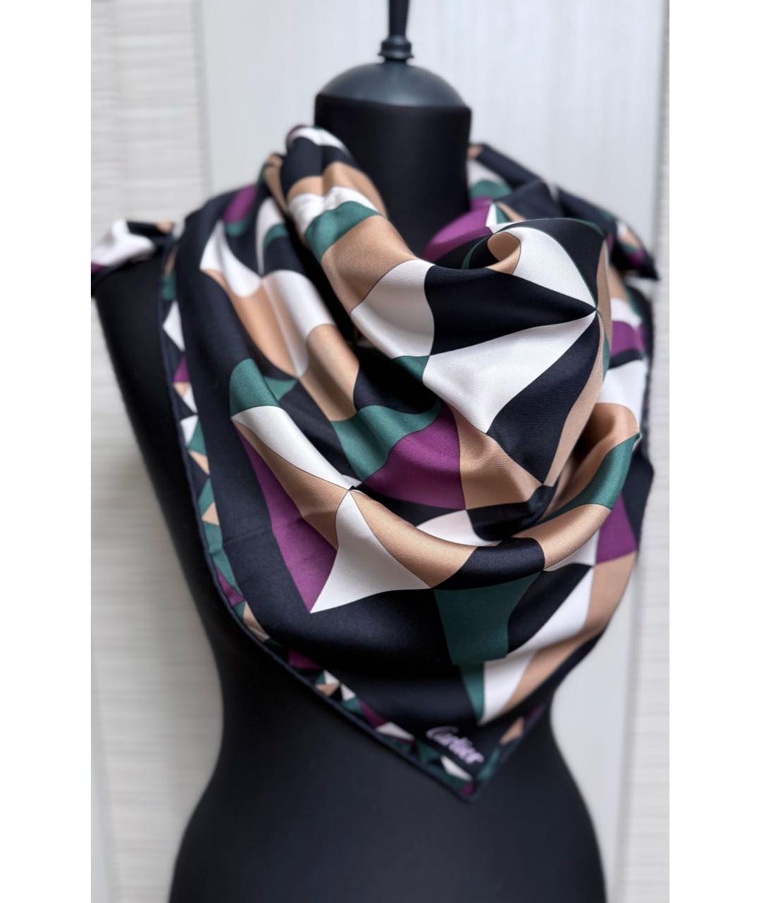 CARTIER Мульти шелковый платок, фото 2