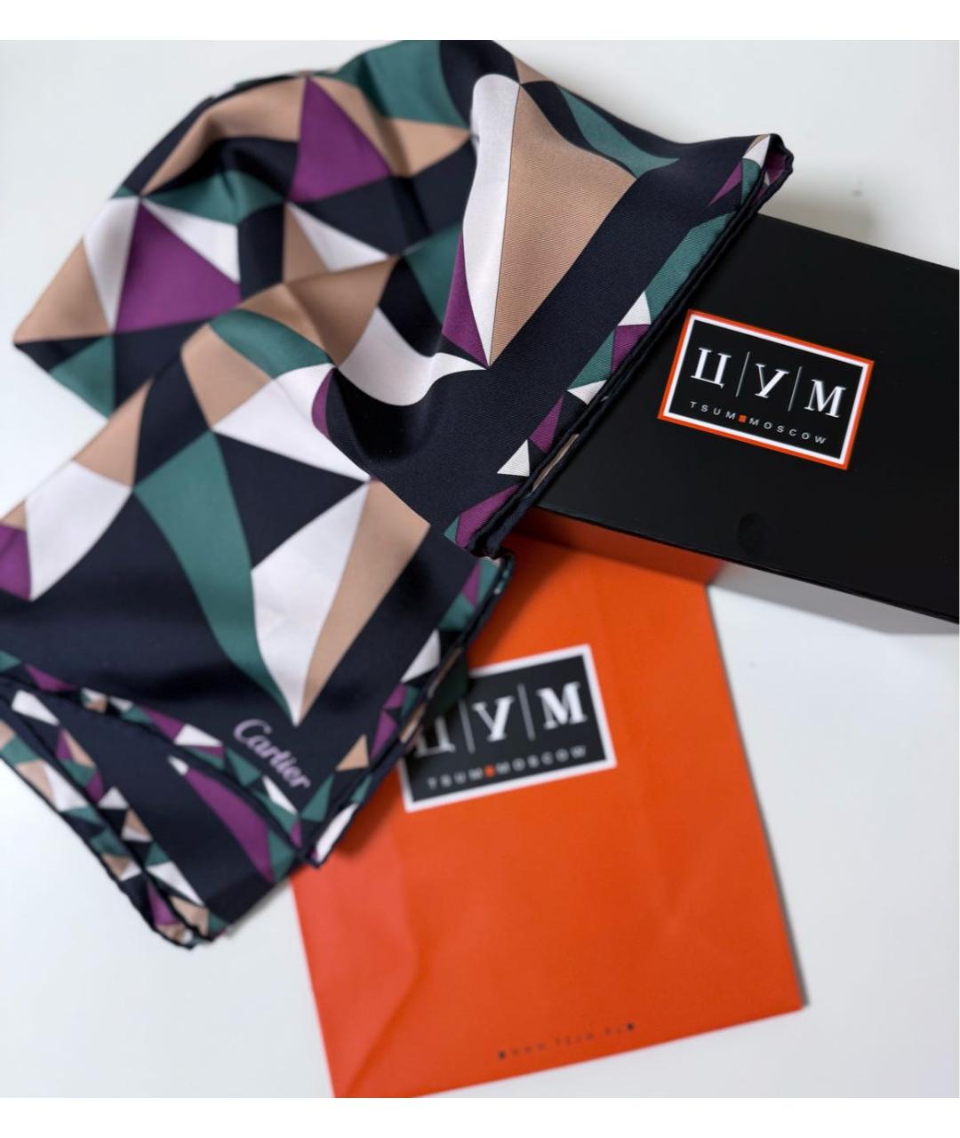 CARTIER Мульти шелковый платок, фото 8