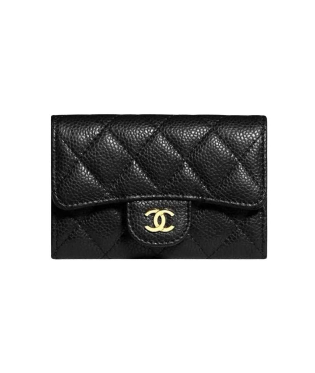CHANEL Черный кожаный кошелек, фото 1