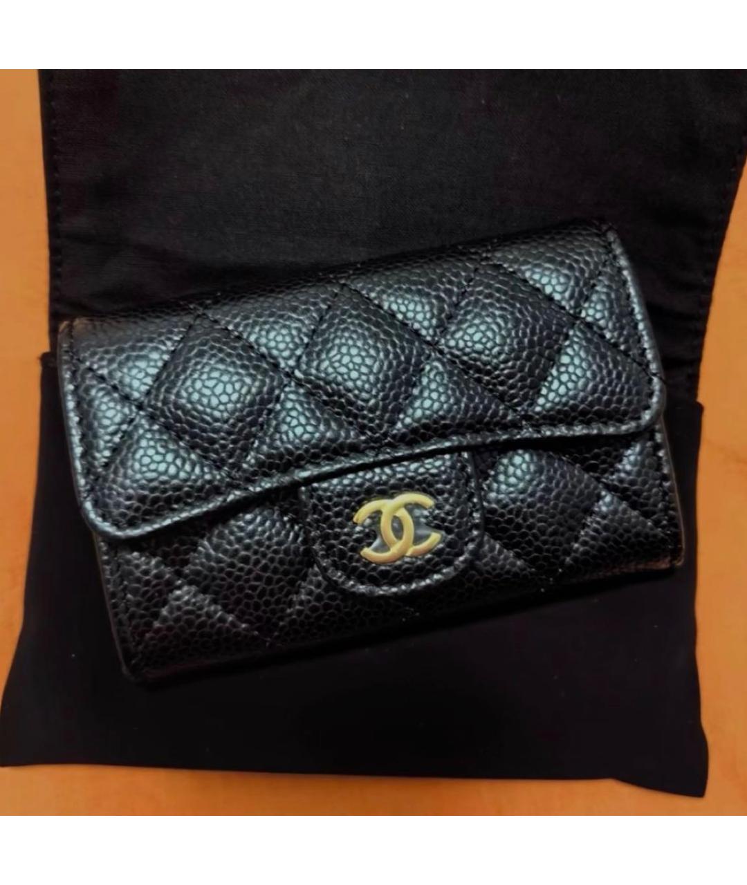 CHANEL Черный кожаный кошелек, фото 2