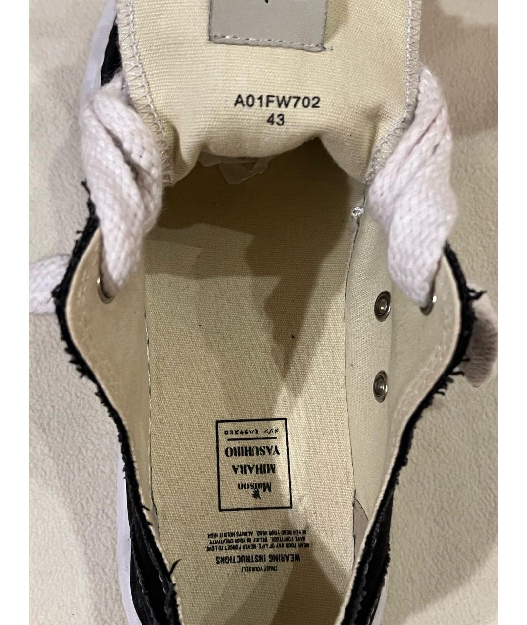 MAISON MIHARA YASUHIRO Черные текстильные низкие кроссовки / кеды, фото 6