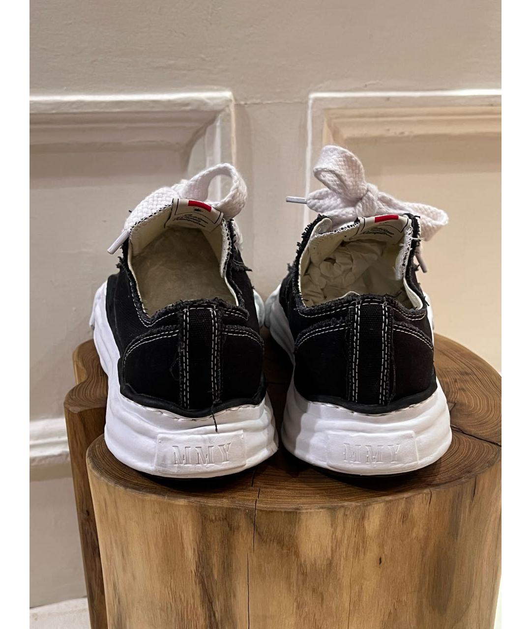 MAISON MIHARA YASUHIRO Черные текстильные низкие кроссовки / кеды, фото 4