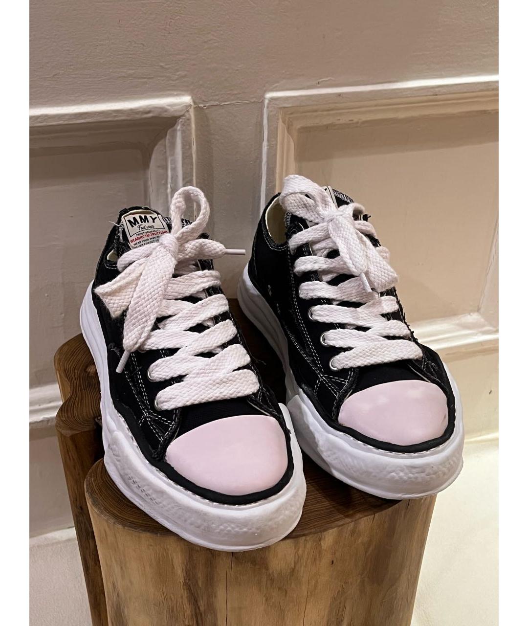 MAISON MIHARA YASUHIRO Черные текстильные низкие кроссовки / кеды, фото 2