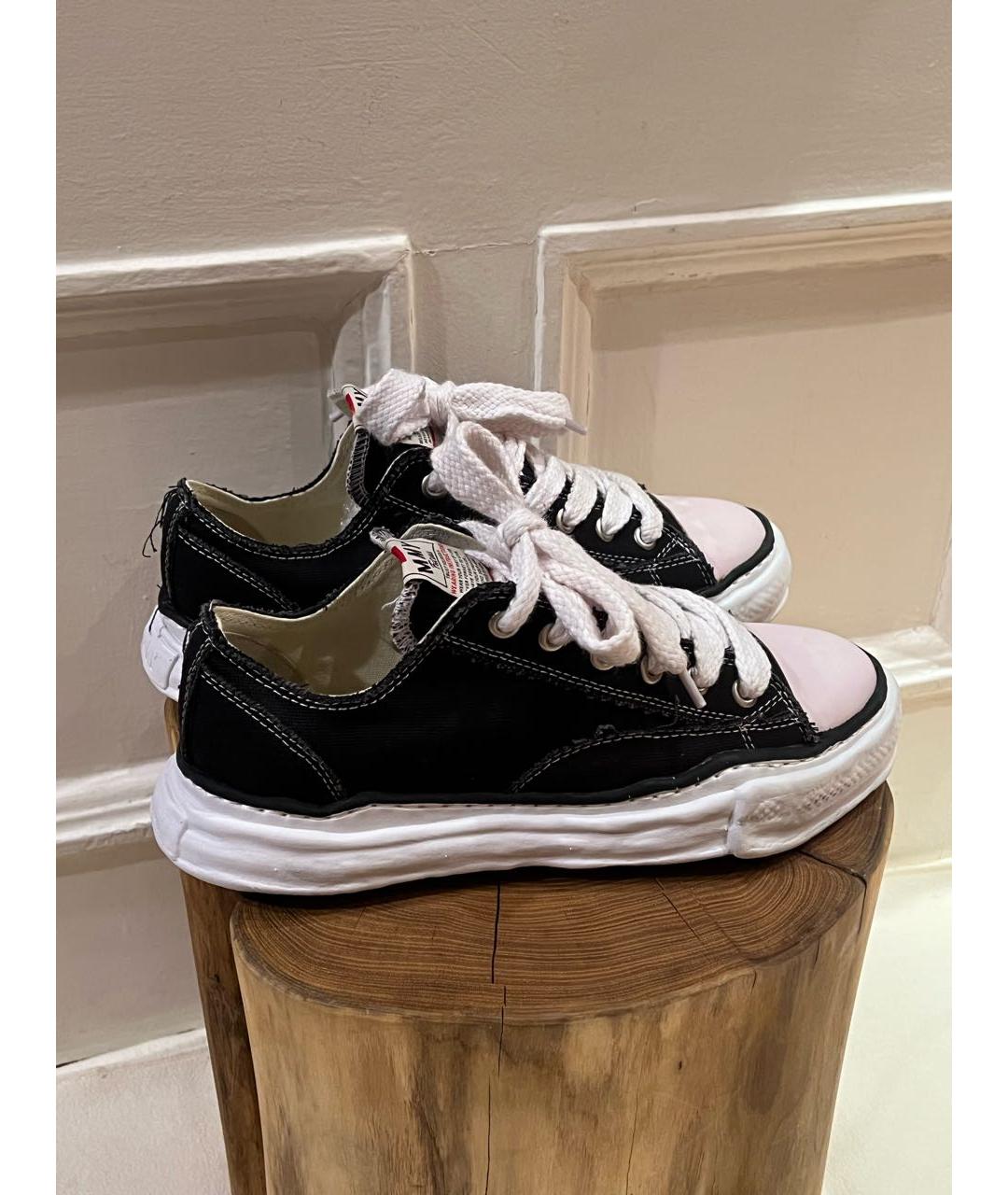 MAISON MIHARA YASUHIRO Черные текстильные низкие кроссовки / кеды, фото 3