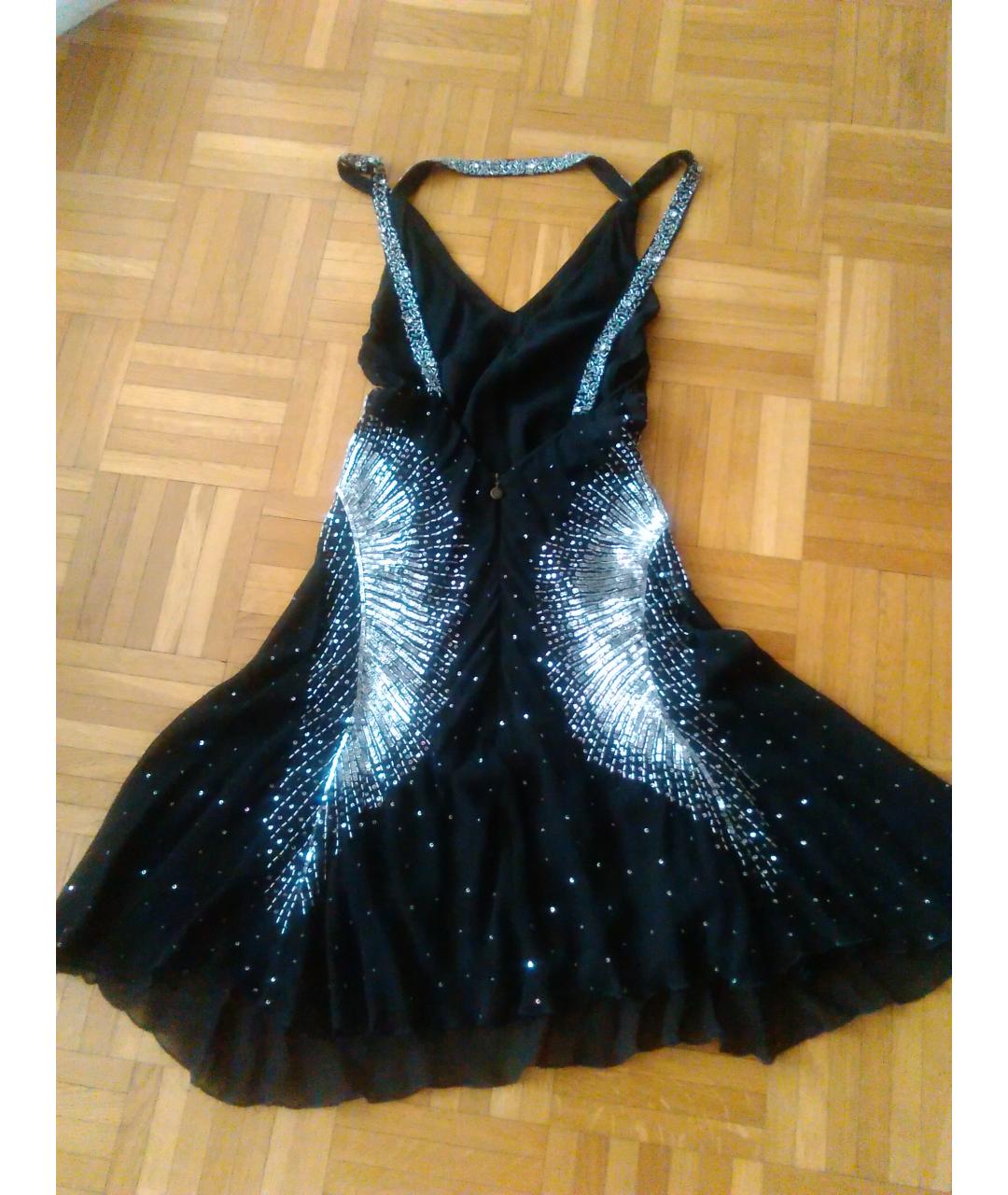 JUST CAVALLI Черное шелковое коктейльное платье, фото 2