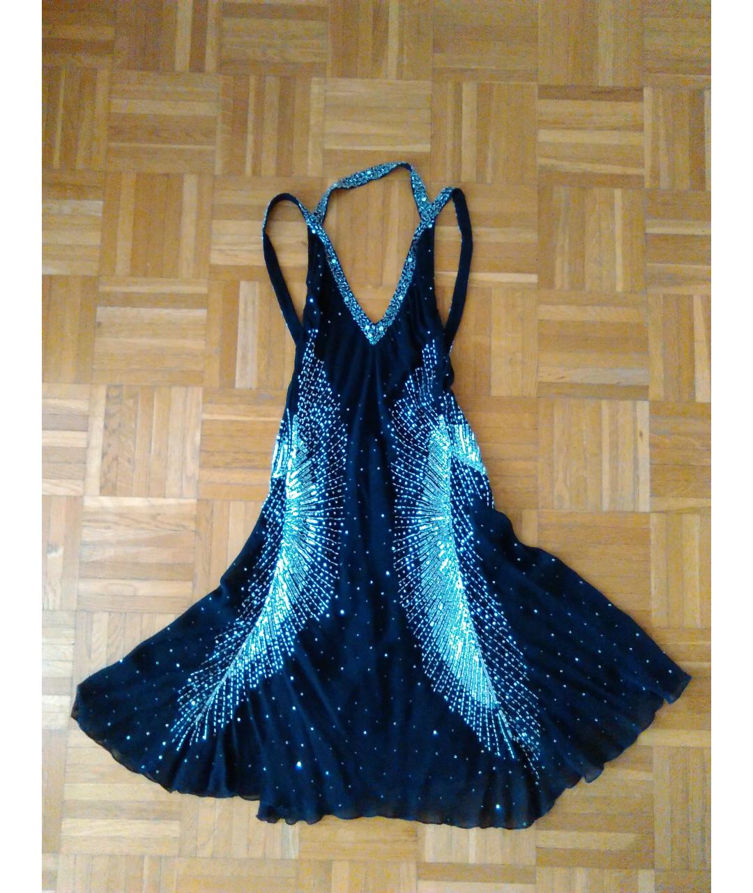 JUST CAVALLI Черное шелковое коктейльное платье, фото 7