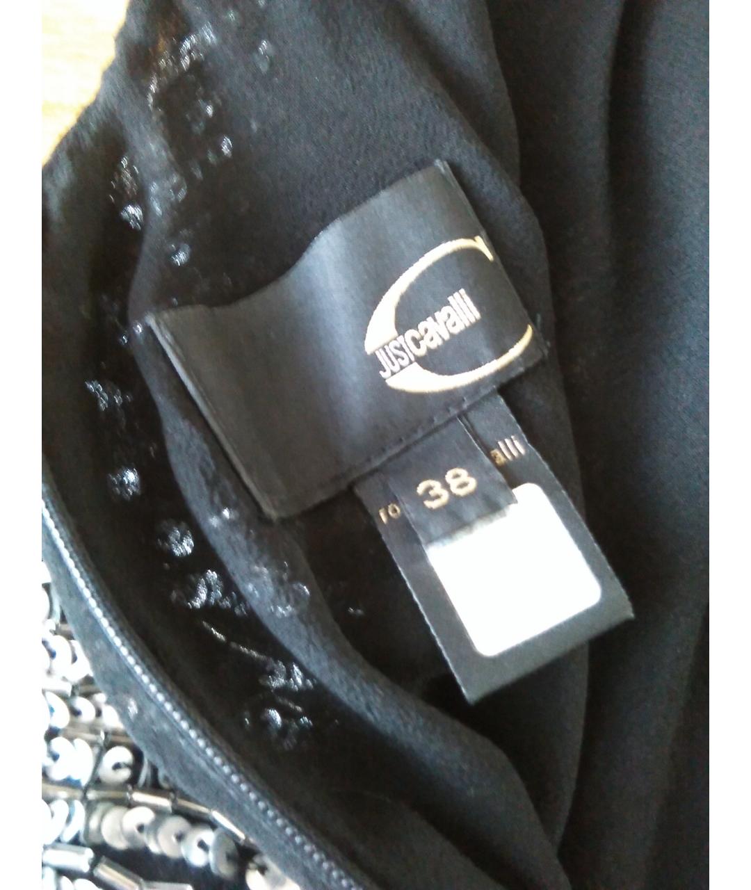 JUST CAVALLI Черное шелковое коктейльное платье, фото 3