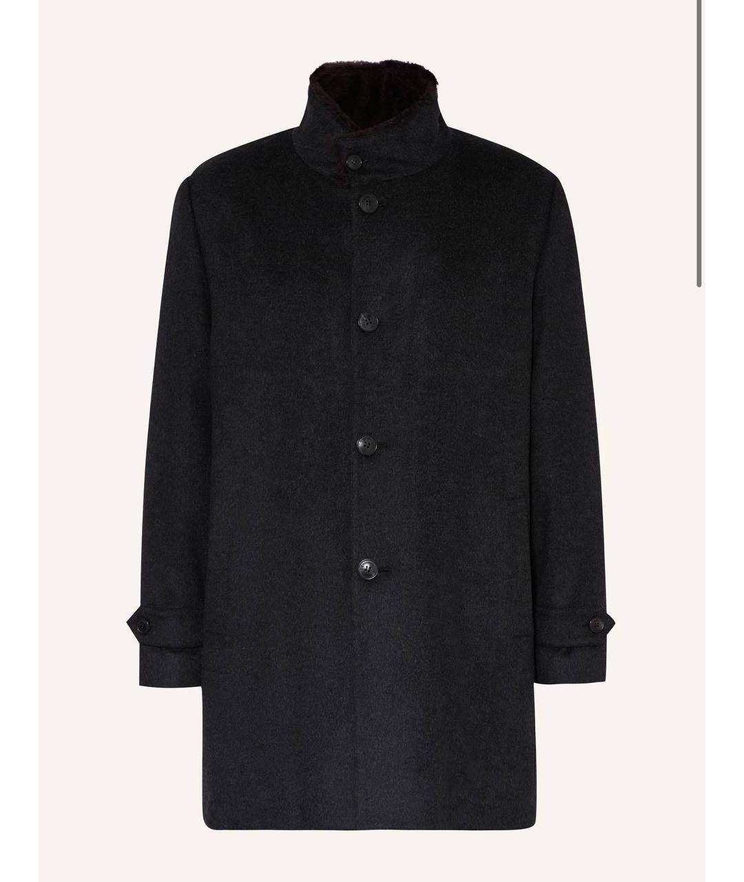 MANZONI 24 Серая шерстяная дубленка/шуба, фото 8